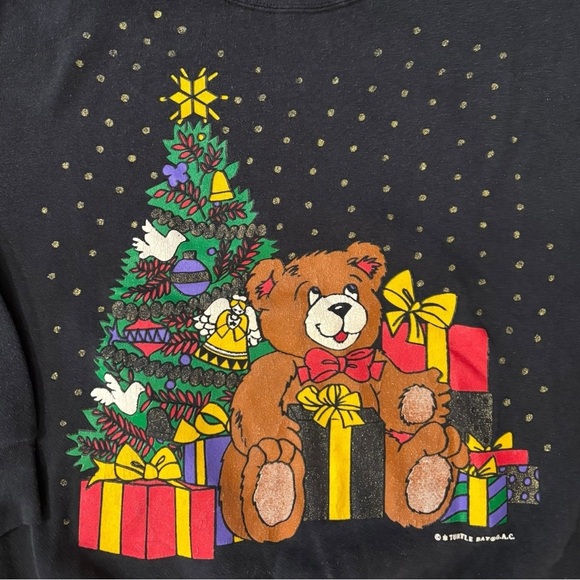 Y2K Christmas Teddy Bear Sweatshirt - Picture 3 of 4